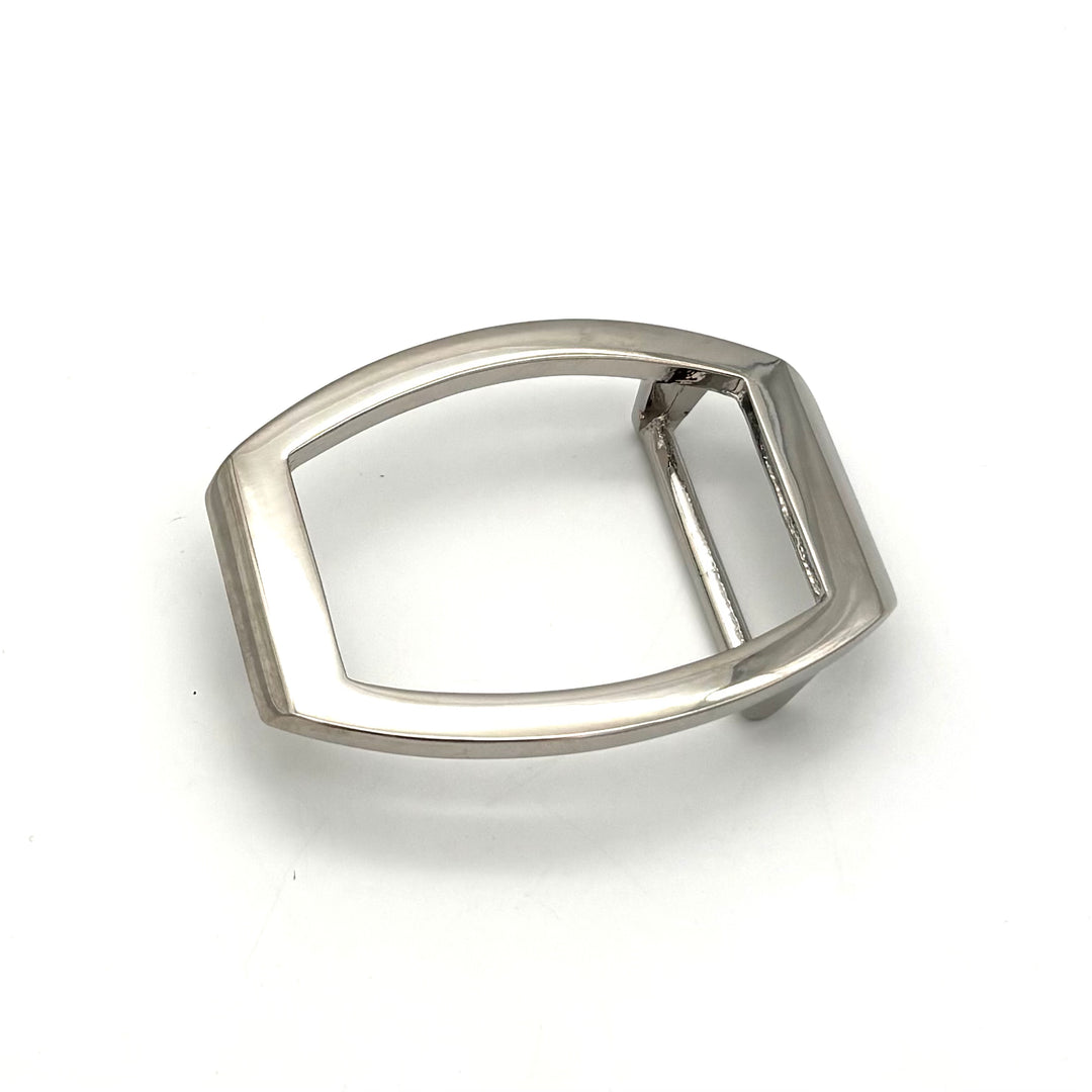 Buckle 35 mm Silber poliert mit innenliegendem Riemenverlauf für 35 mm Lederriemen Vorderansicht