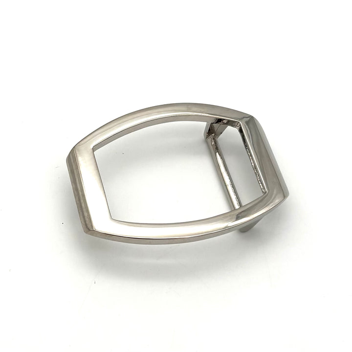Buckle 35 mm Silber poliert mit innenliegendem Riemenverlauf für 35 mm Lederriemen Vorderansicht