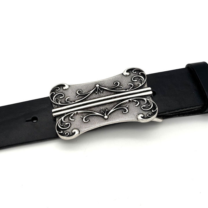 Detailansicht Buckle 40 mm Altsilber matt aus Zinkdruckguss mit matter Oberfläche