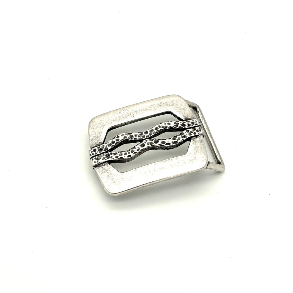 Buckle 40 mm Altsilber matt als Motiv-Gürtelschließe für 40-mm-Druckknopfgürtel