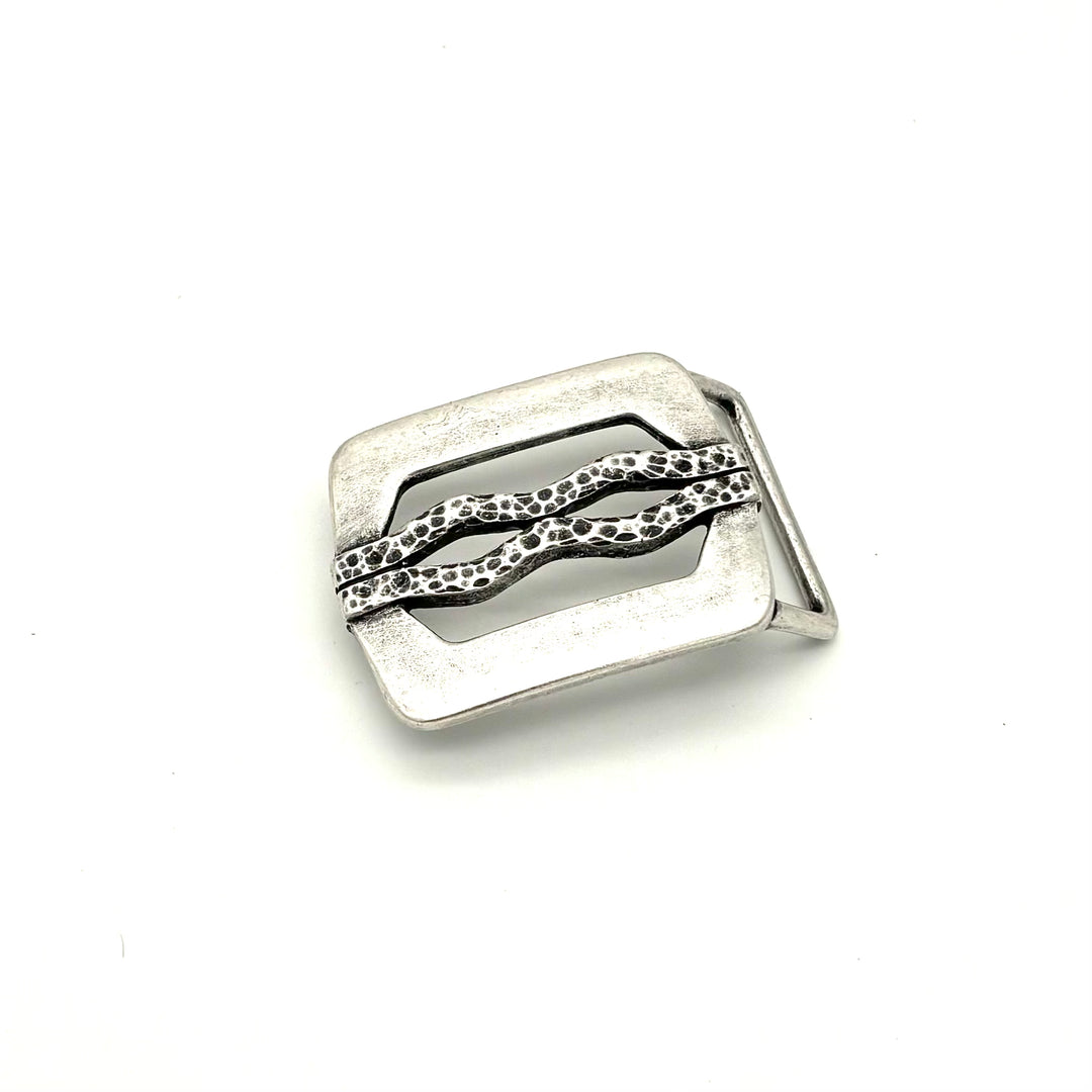 Buckle 40 mm Altsilber matt als Motiv-Gürtelschließe für 40-mm-Druckknopfgürtel
