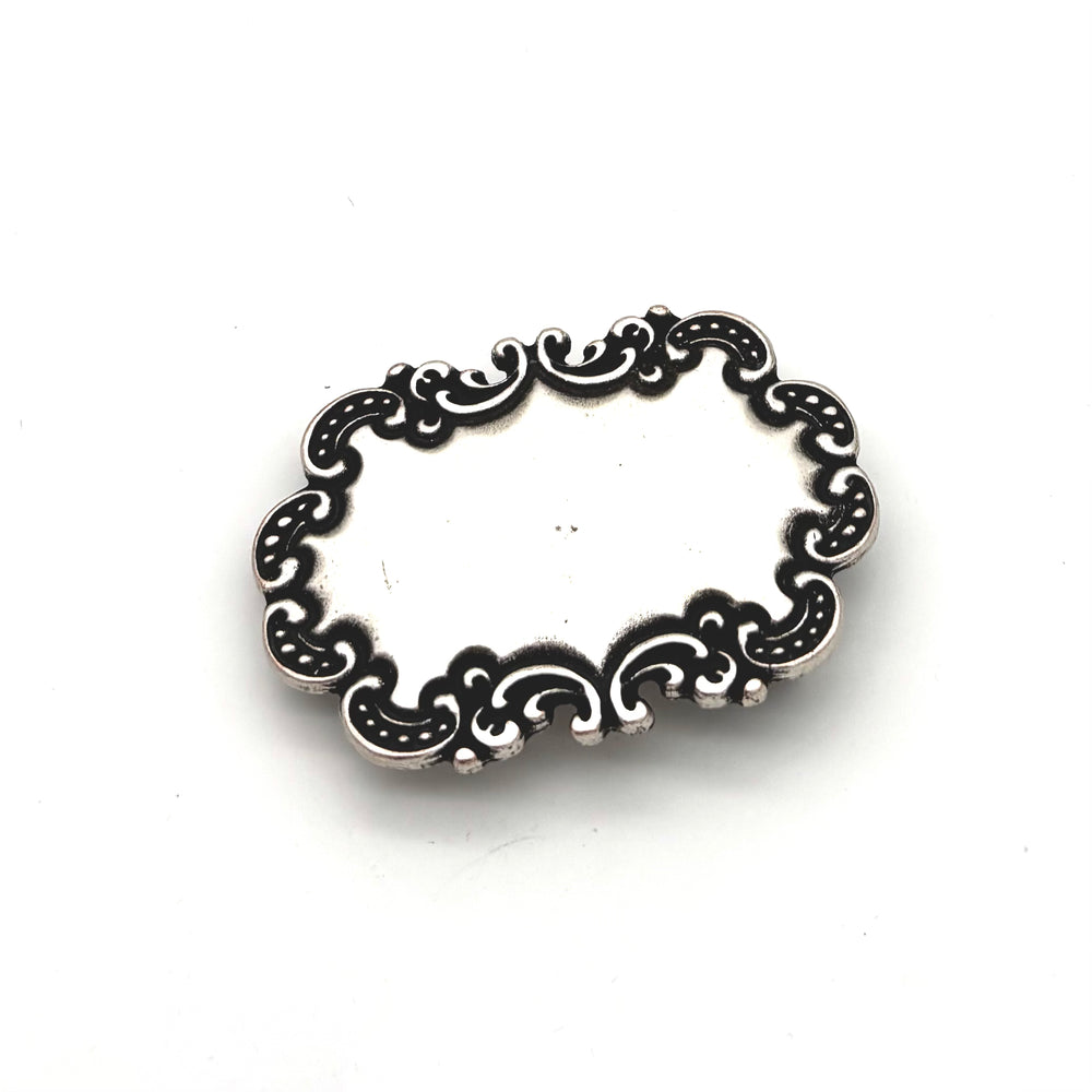 Buckle 40 mm Altsilber matt als Motiv-Gürtelschließe für 40-mm-Druckknopfgürtel
