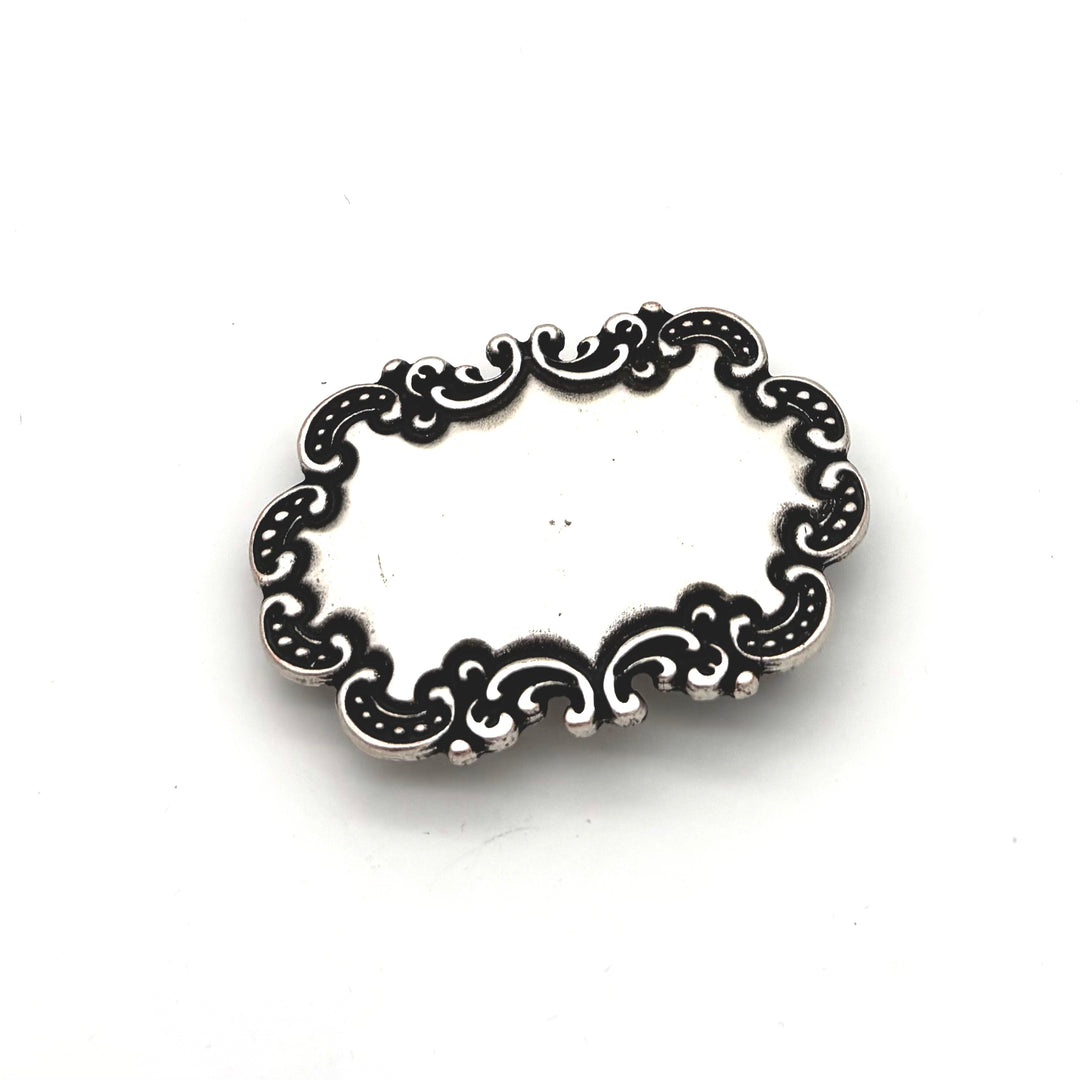 Buckle 40 mm Altsilber matt als Motiv-Gürtelschließe für 40-mm-Druckknopfgürtel
