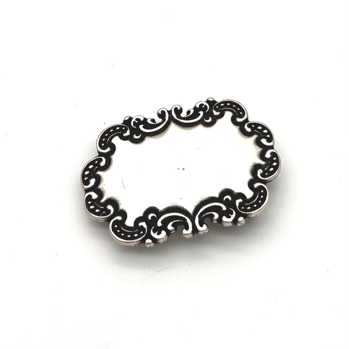 Buckle 40 mm Altsilber matt als Motiv-Gürtelschließe für 40-mm-Druckknopfgürtel