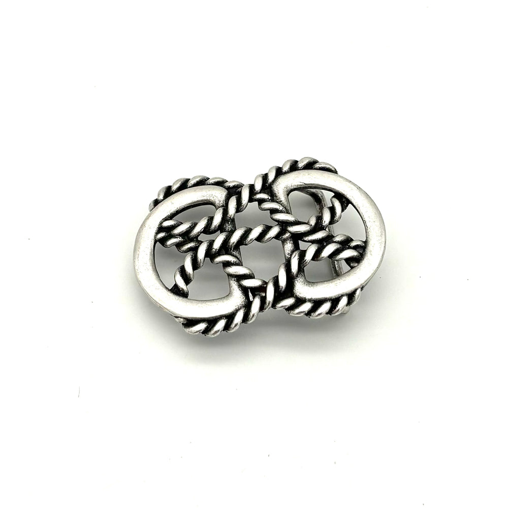Buckle 40 mm Altsilber matt als Motiv-Gürtelschließe für 40-mm-Druckknopfgürtel
