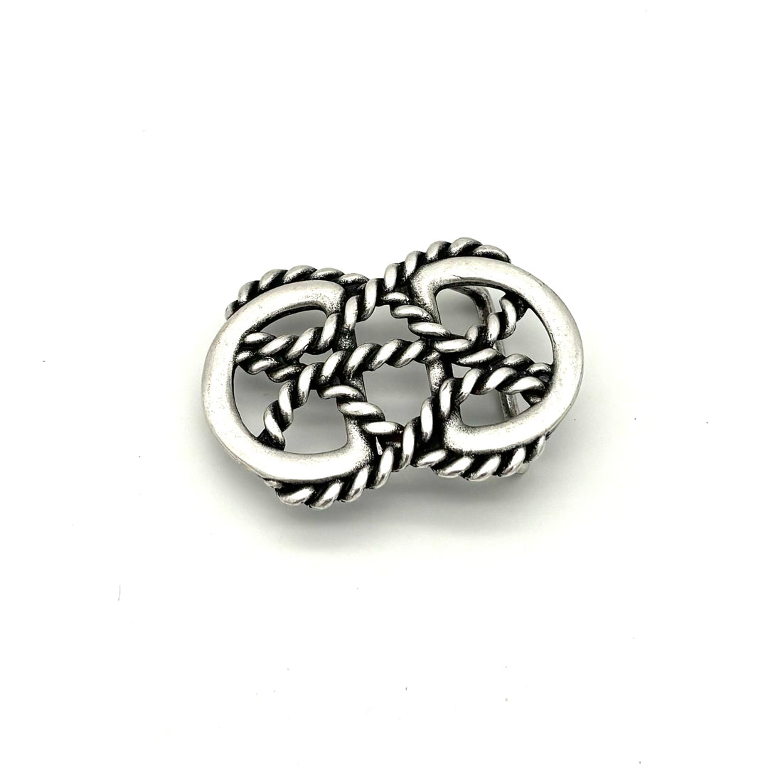 Buckle 40 mm Altsilber matt als Motiv-Gürtelschließe für 40-mm-Druckknopfgürtel