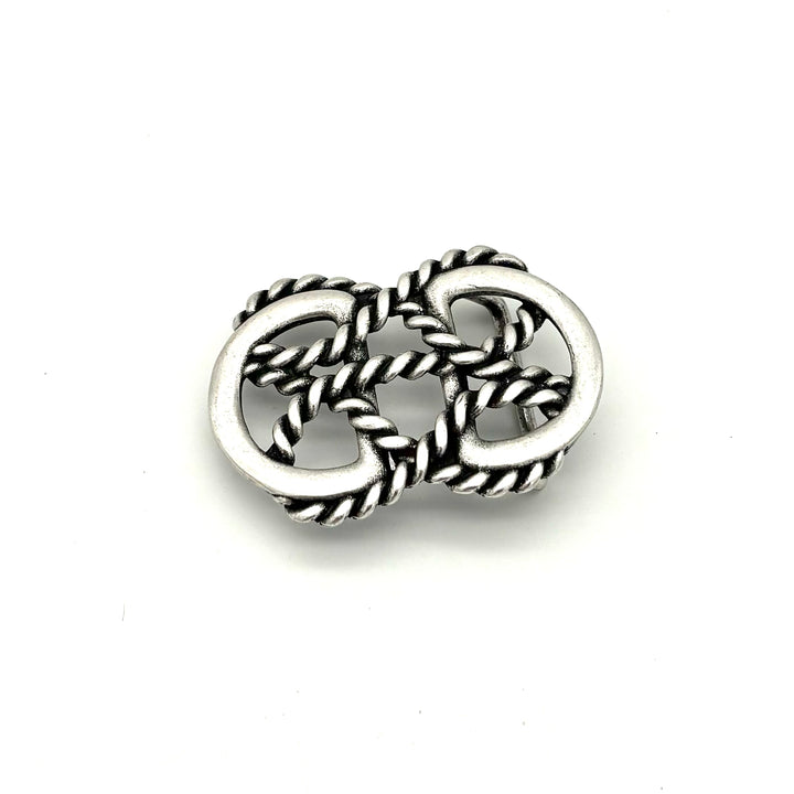 Buckle 40 mm Altsilber matt als Motiv-Gürtelschließe für 40-mm-Druckknopfgürtel