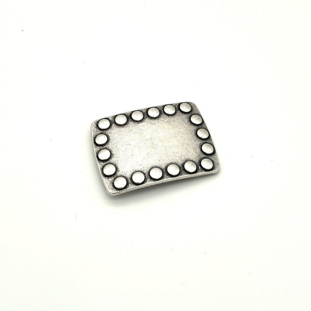 Buckle 40 mm Altsilber matt als Motiv-Gürtelschließe für 40-mm-Druckknopfgürtel