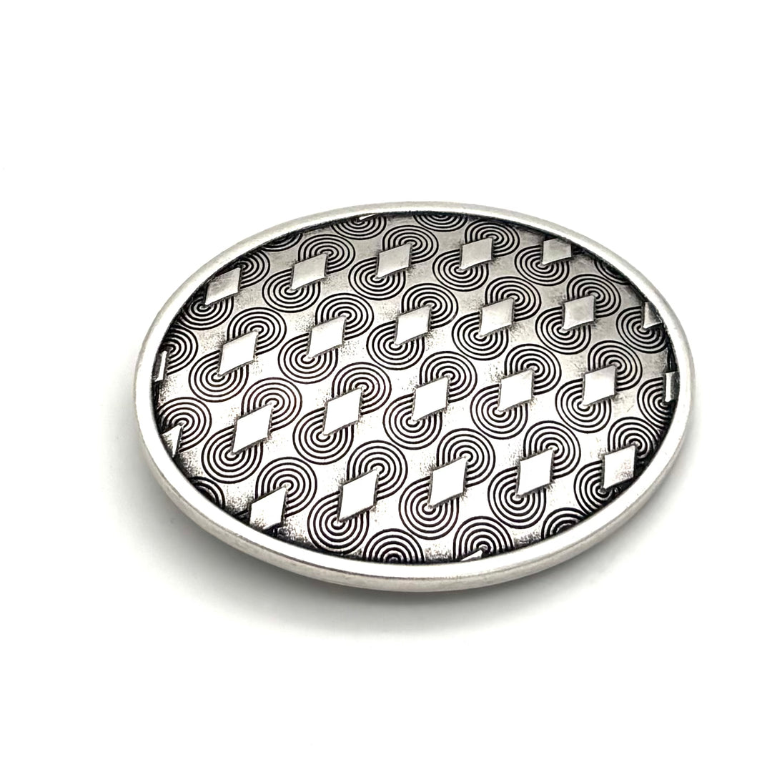 Buckle 40 mm Altsilber matt für 40 mm Druckknopfgürtel Vorderansicht