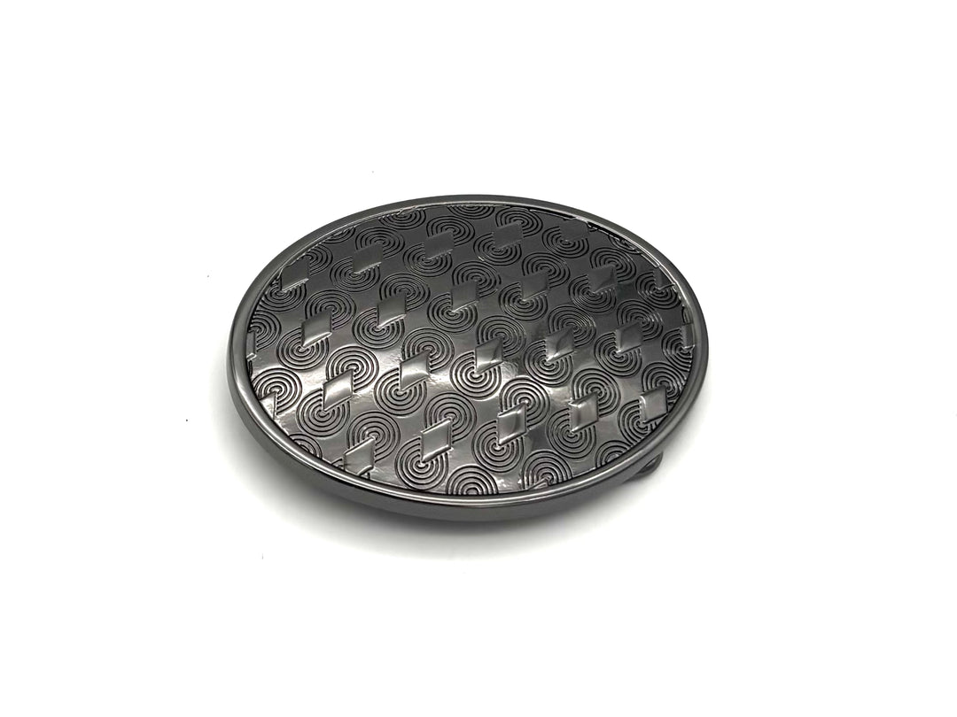 Buckle 40 mm geschwärzt glänzend als Motiv-Gürtelschließe für Druckknopfgürtel