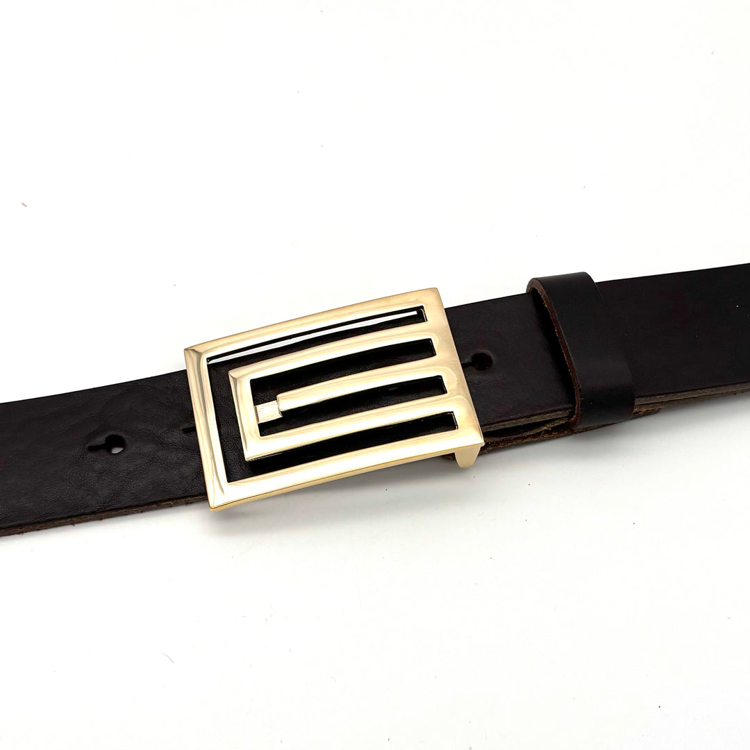 Detailansicht der Buckle 40 mm in Gold mit glänzender Oberfläche aus Zinkdruckguss