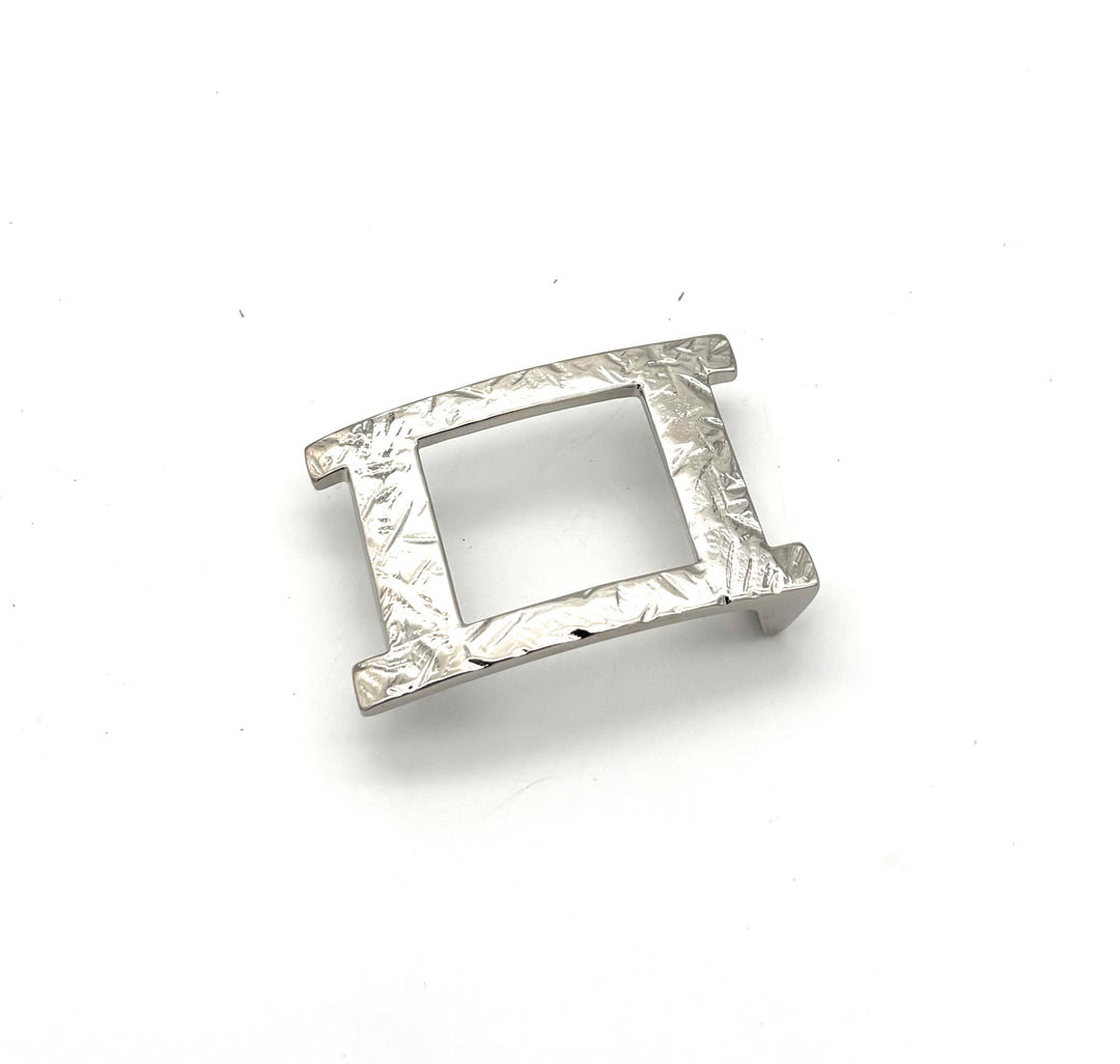 Buckle 40 mm Hammerschlag in Silber glänzend als Motiv-Gürtelschließe
