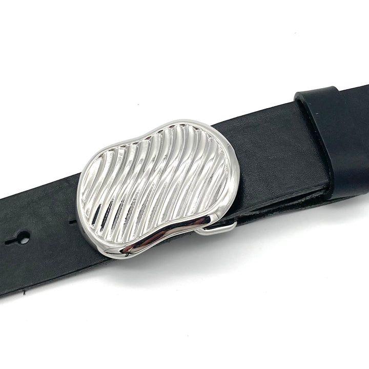 Silberne Buckle 40mm mit matter und glänzender Oberfläche