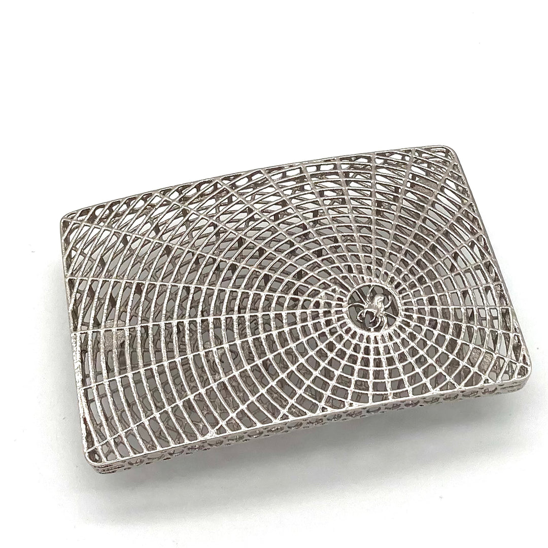 Buckle 40mm Silber mit Spinnennetz-Motiv