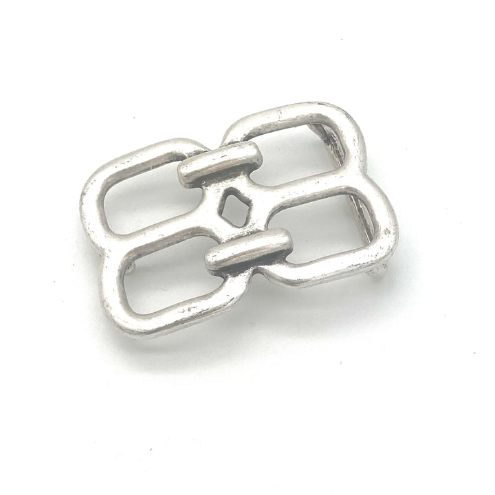 Buckle 40mm versilbert Motivschließe für Druckknopfgürtel