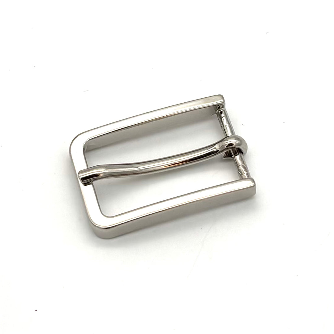 Dornschließe 20 mm Edelstahl glänzend offene Wechselschließe für 20 mm Druckknopfgürtel Vorderansicht