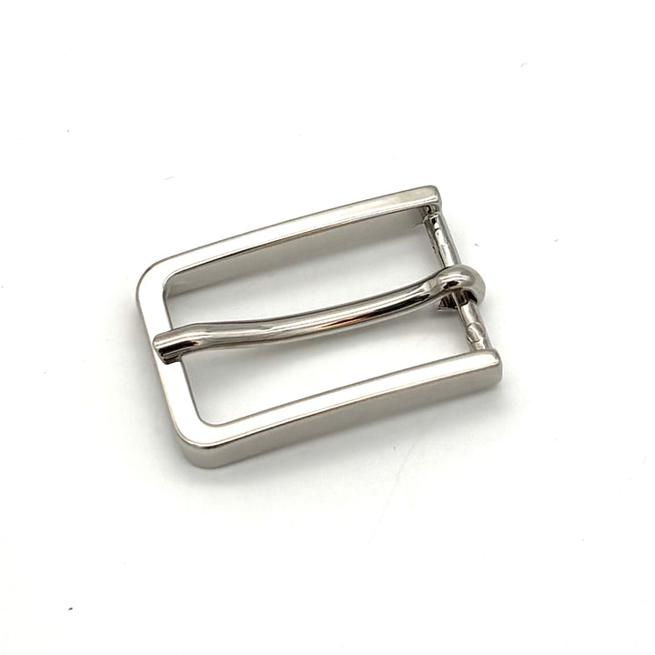 Dornschließe 20 mm Edelstahl glänzend offene Wechselschließe für 20 mm Druckknopfgürtel Vorderansicht
