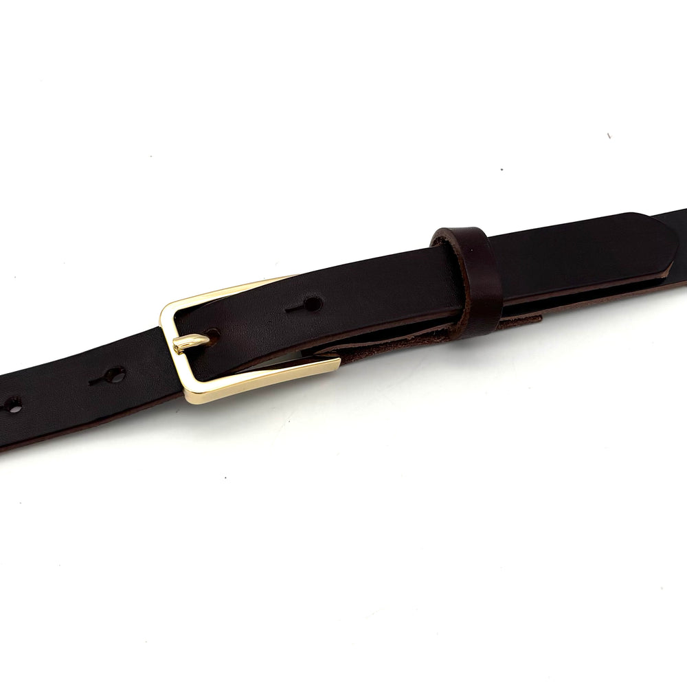 Detailansicht Dornschließe 20 mm Gold glänzend aus Zinkdruckguss für 20 mm Ledergürtel
