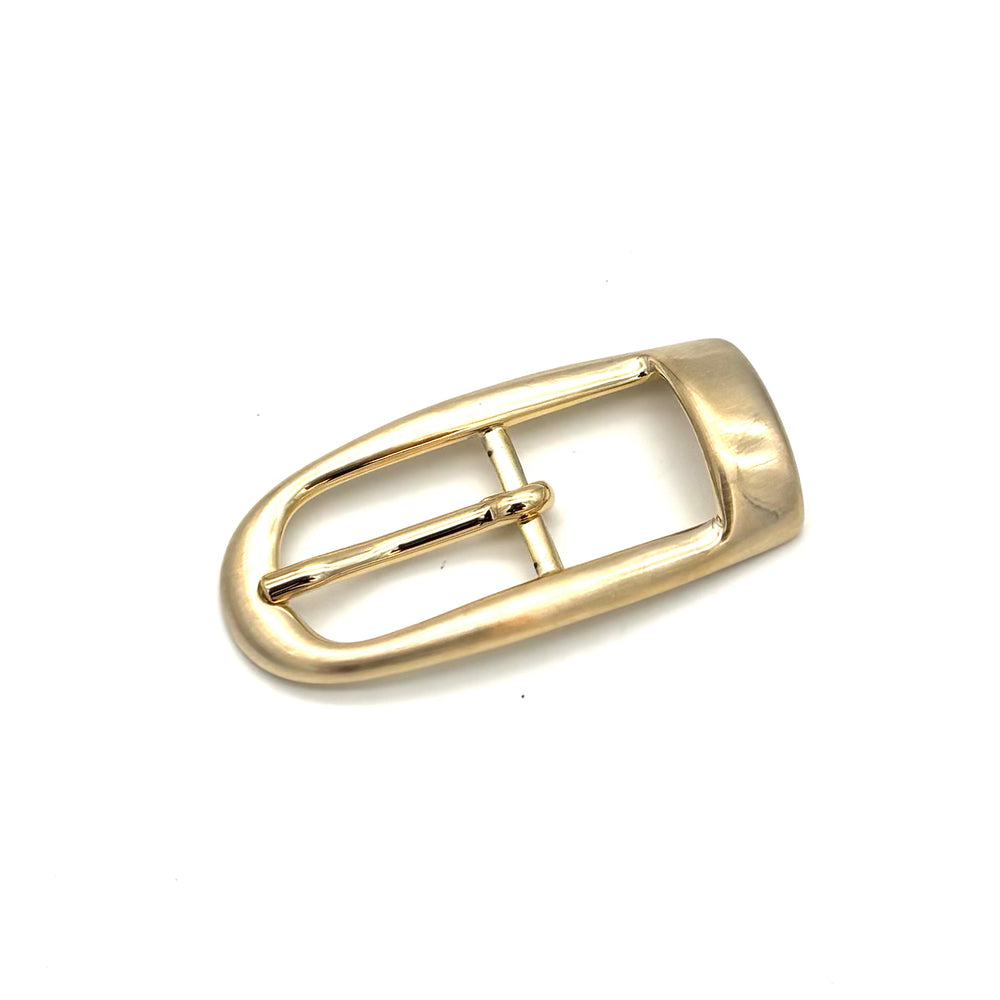 Dornschließe 20 mm Gold satiniert geschlossene Wechselschließe für 20 mm Druckknopfgürtel Vorderansicht