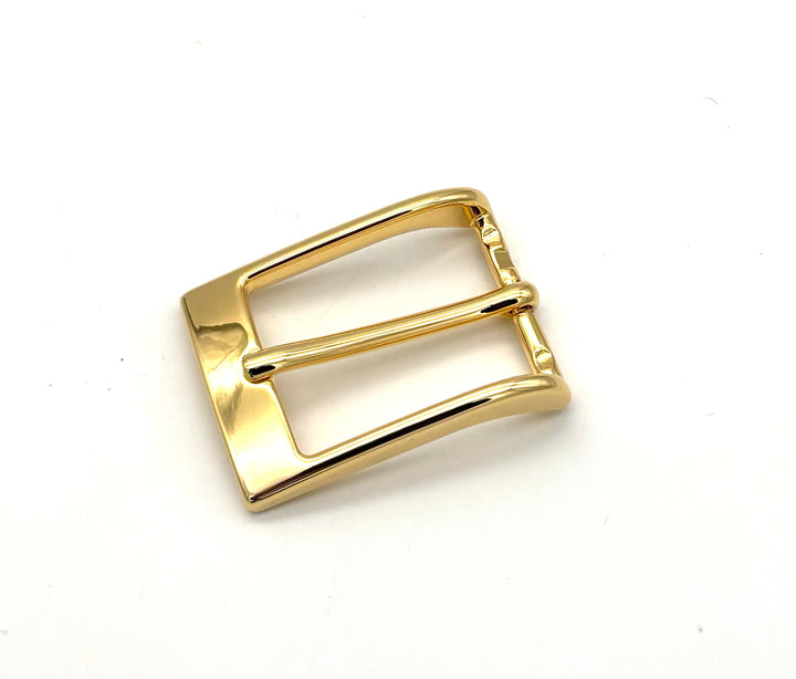 Dornschließe 30 mm Gold glänzend aus massivem Messing für 30-mm-Druckknopfgürtel