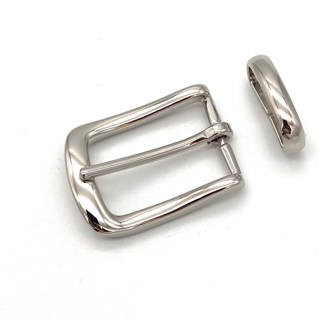 Dornschließe 30mm mit Metallschlaufe in Edelstahloptik