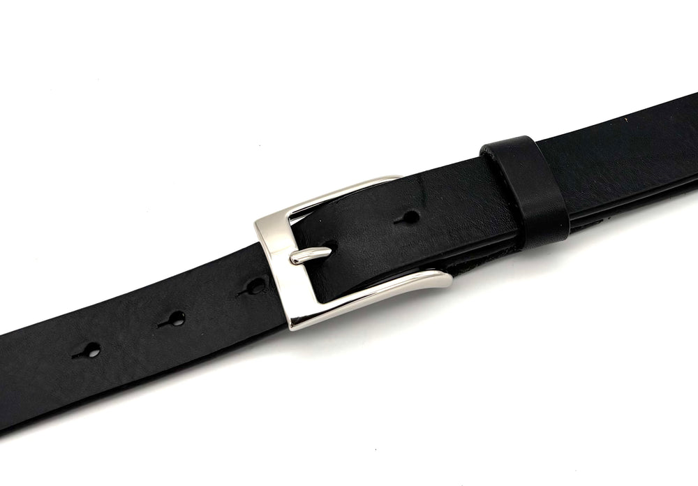 Detailansicht Dornschließe 35 mm Edelstahl Hochglanz aus massivem Messing für 35 mm Ledergürtel
