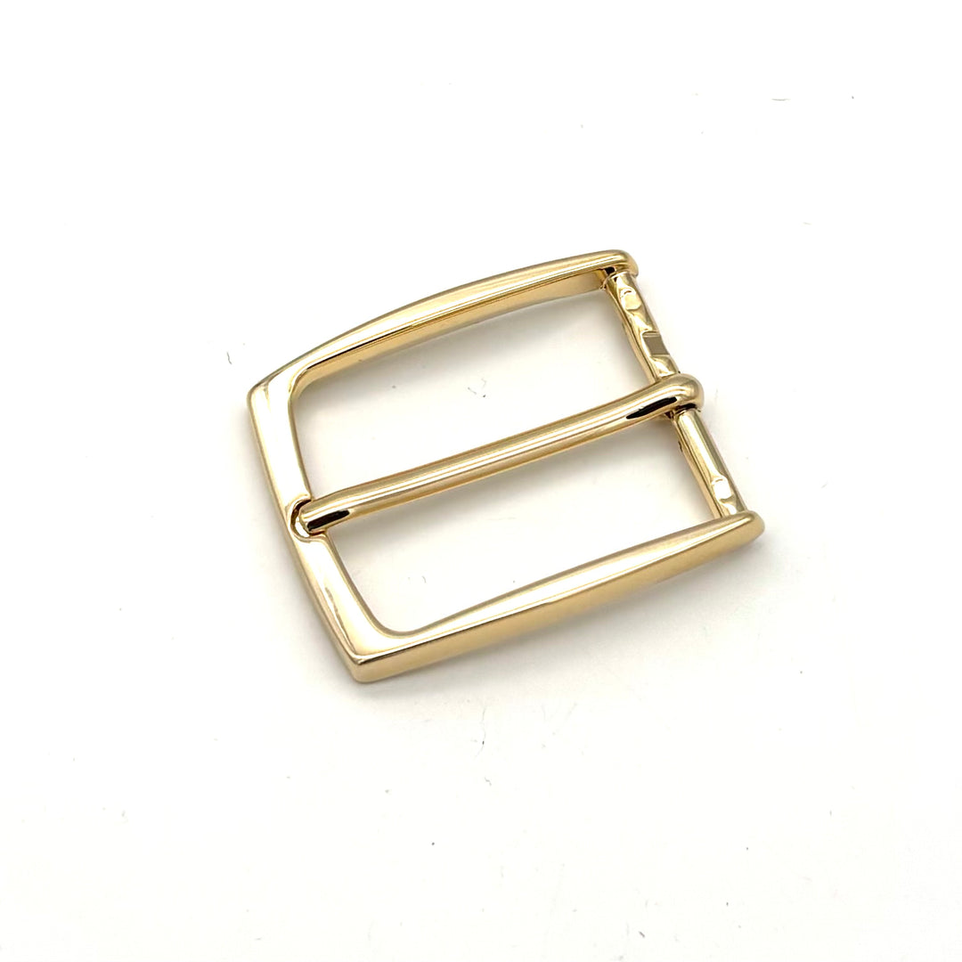 Dornschließe 35 mm Gold glänzend aus massivem Messing für 35-mm-Druckknopfgürtel