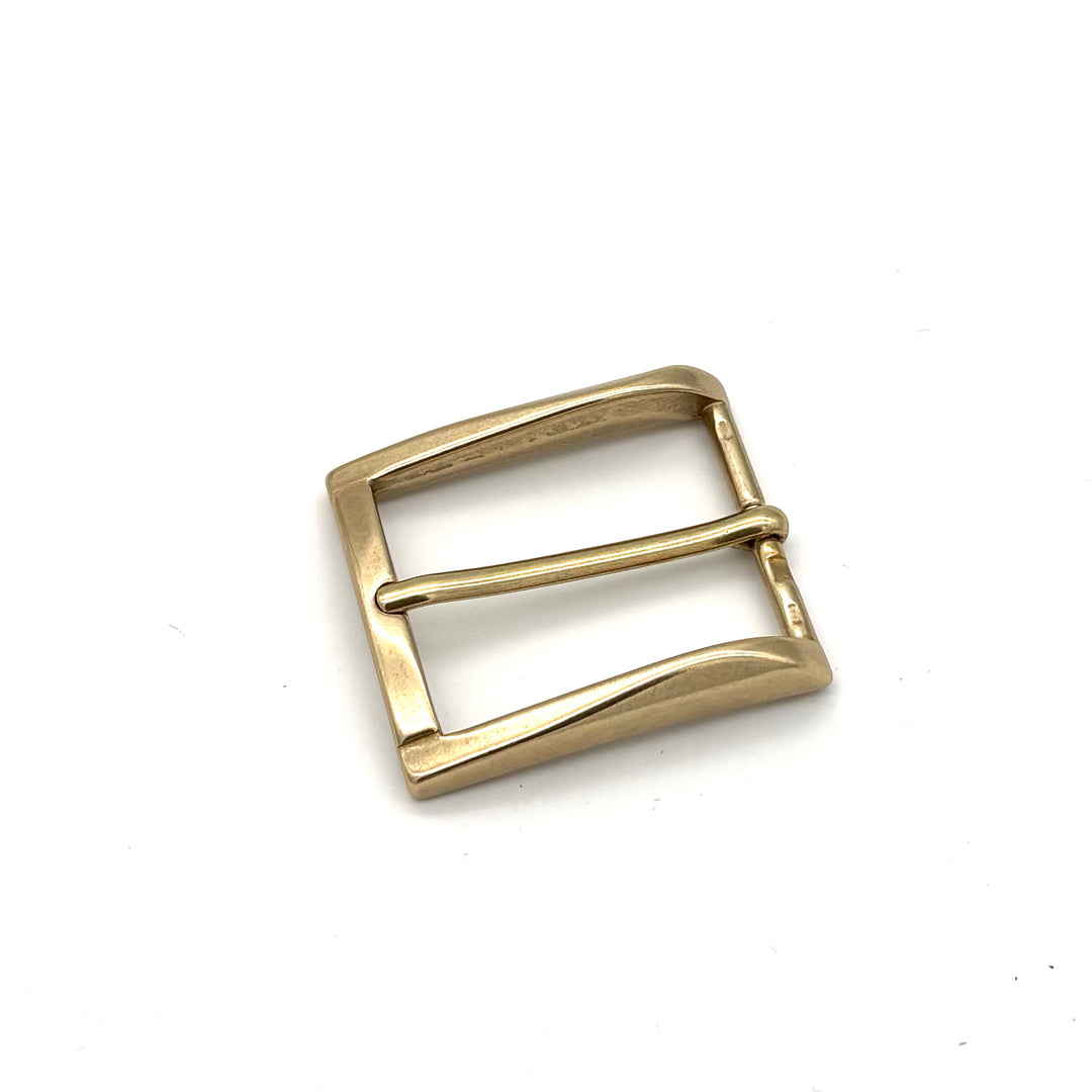 Dornschließe 35 mm Gold matt aus massivem Messing für 35-mm-Druckknopfgürtel