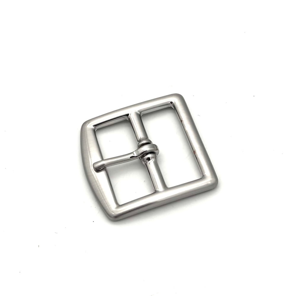Dornschließe 40 mm Edelstahl satiniert geschlossene Wechselschließe für 40 mm Druckknopfgürtel Vorderansicht