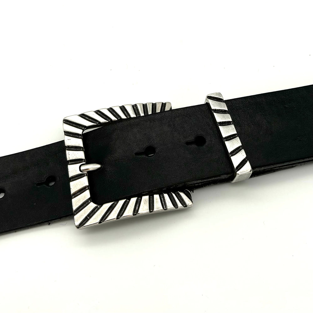Offene Dornschließe 40mm in Silber und Schwarz
