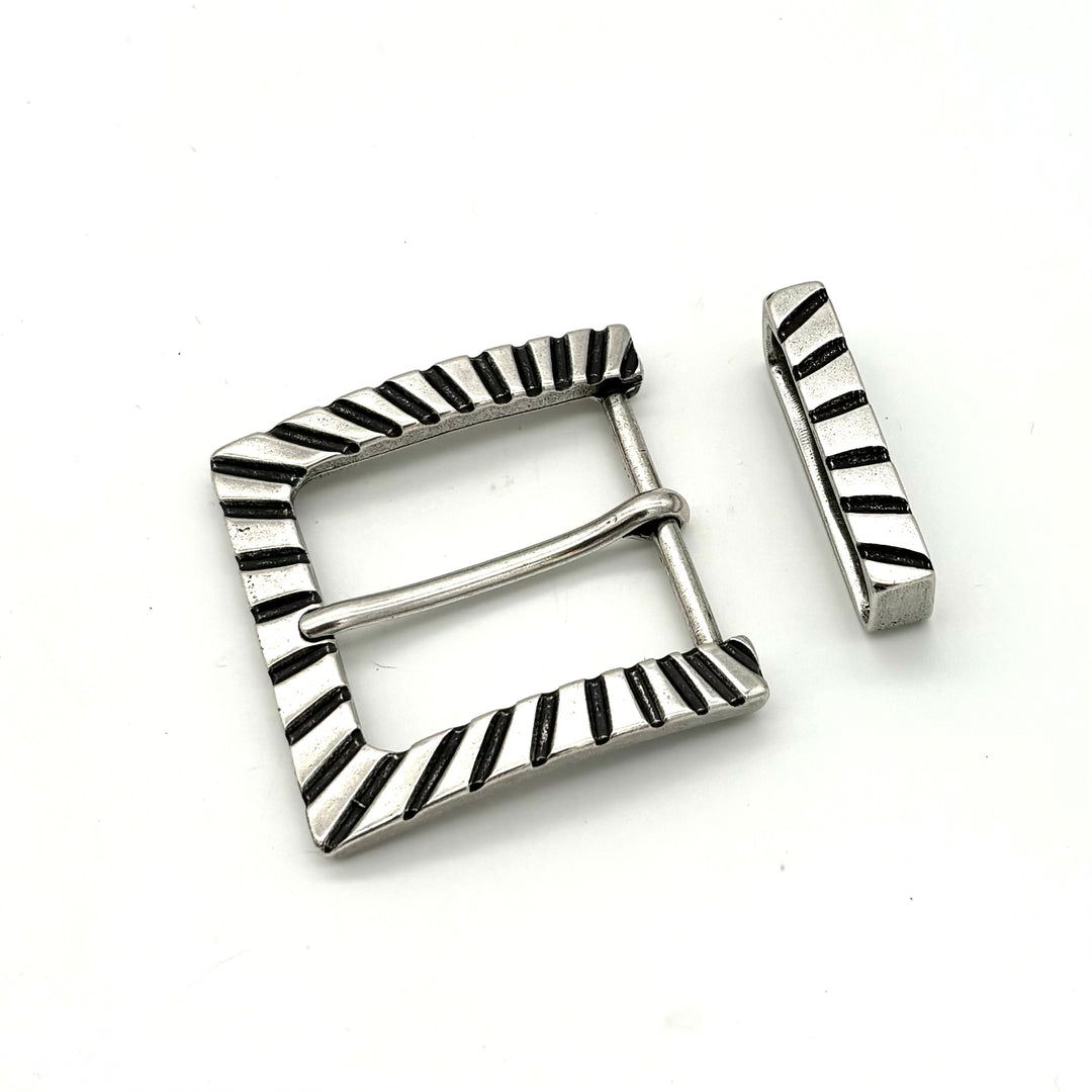 Dornschließe 40mm Silber Schwarz