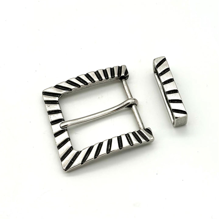 Dornschließe 40mm Silber Schwarz