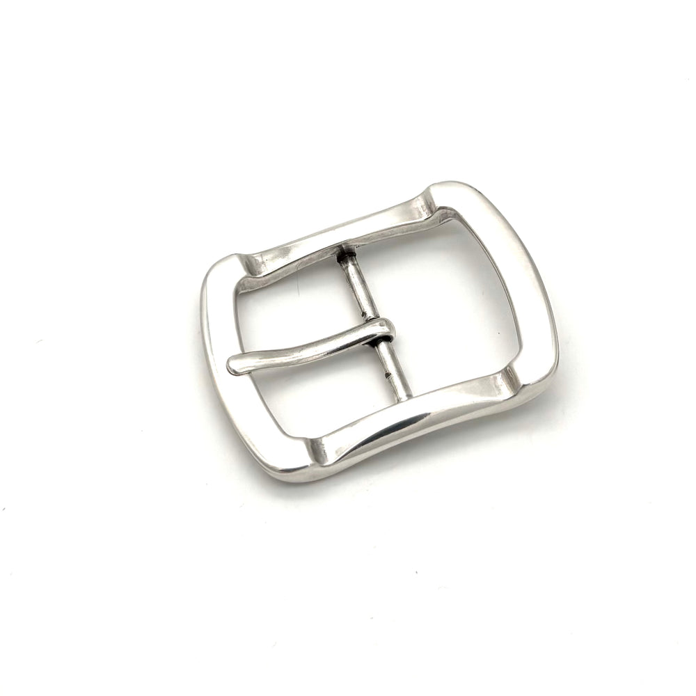 Detailansicht Dornschließe 40 mm Silber versilbert mit breitem Dorn für Gürtel mit großen Gürtellöchern