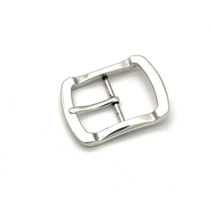 Detailansicht Dornschließe 40 mm Silber versilbert mit breitem Dorn für Gürtel mit großen Gürtellöchern