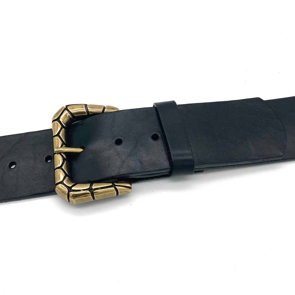 Gold geschwärzte Dornschließe 50 mm mit glänzender Oberfläche