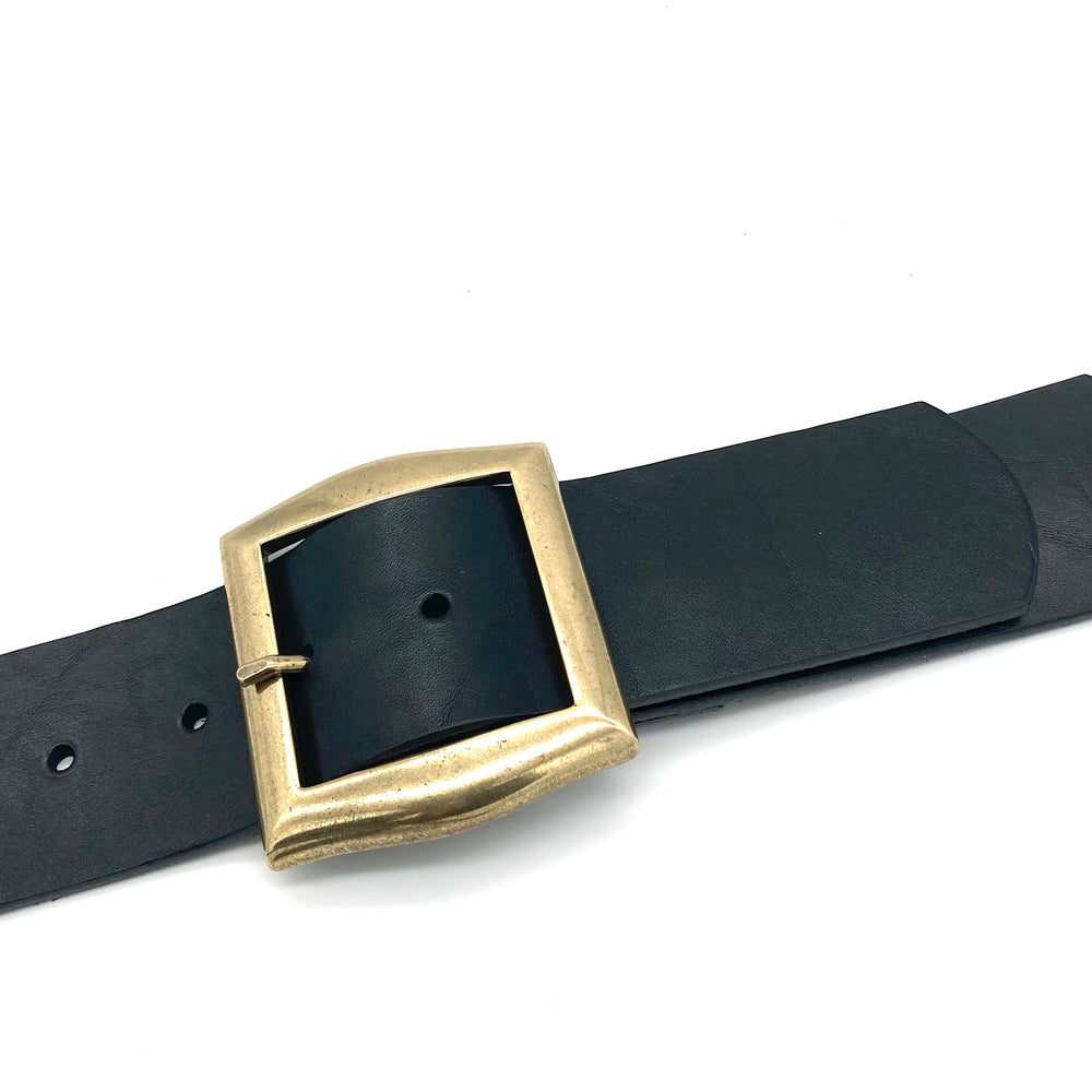 Gold geschwärzte Dornschließe 50 mm mit matt glänzender Oberfläche