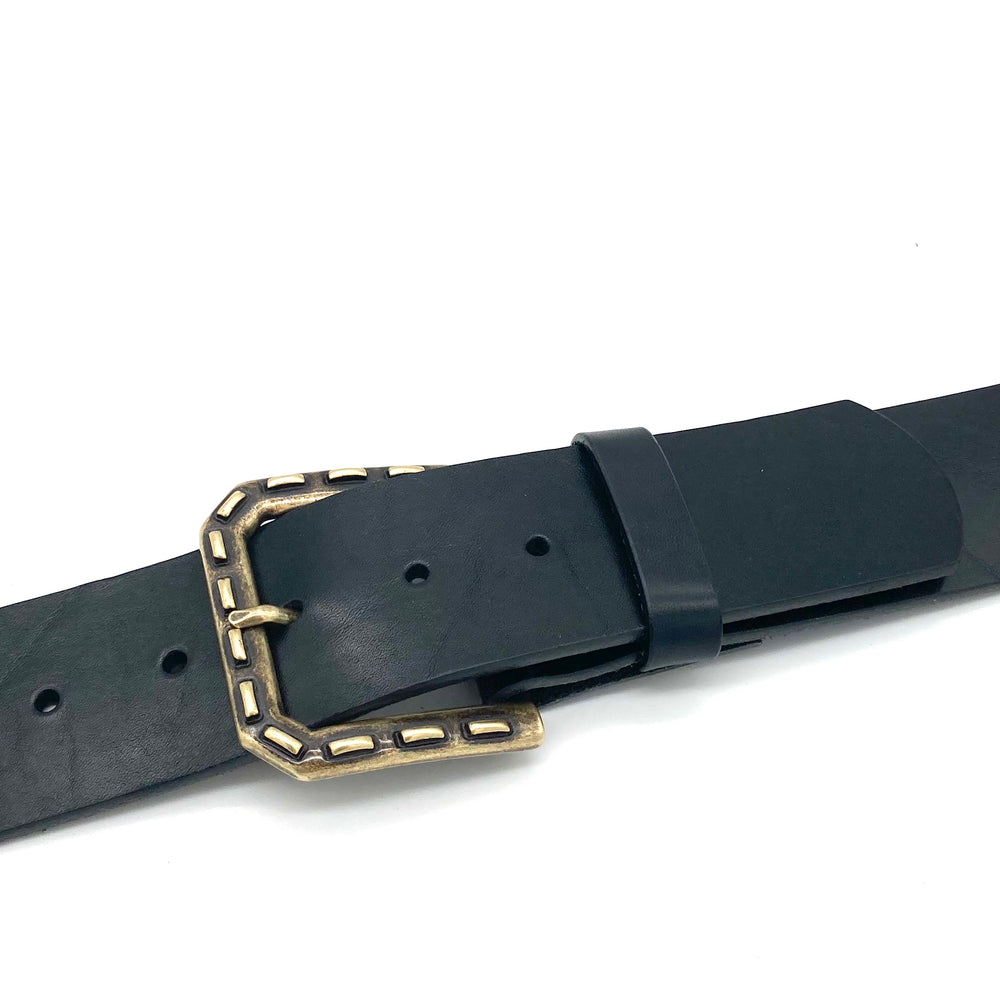 Gold geschwärzte Dornschließe 50 mm mit matter Oberfläche
