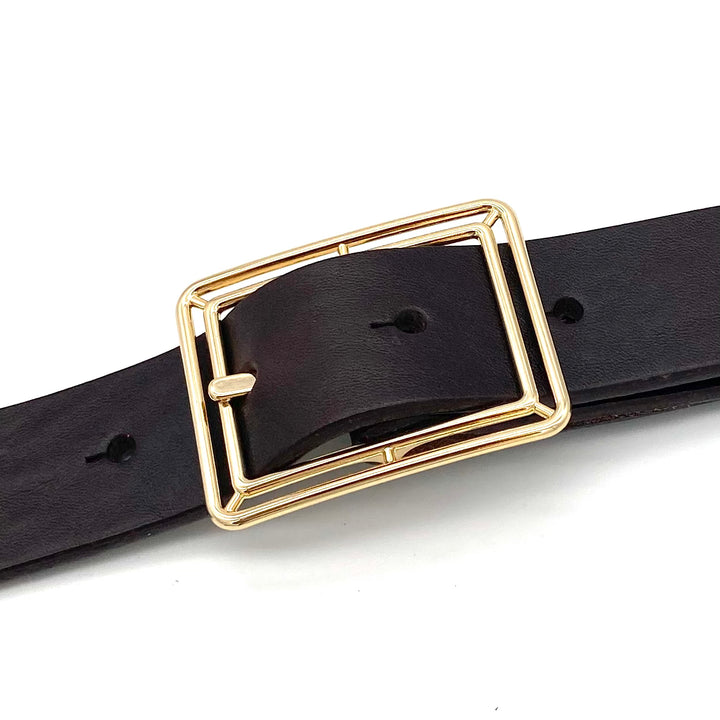 Geschlossene Dornschließe 30mm Gold glänzend für Druckknopfgürtel