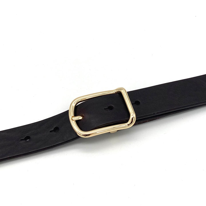 Geschlossene Dornschließe 30mm Gold für Druckknopfgürtel