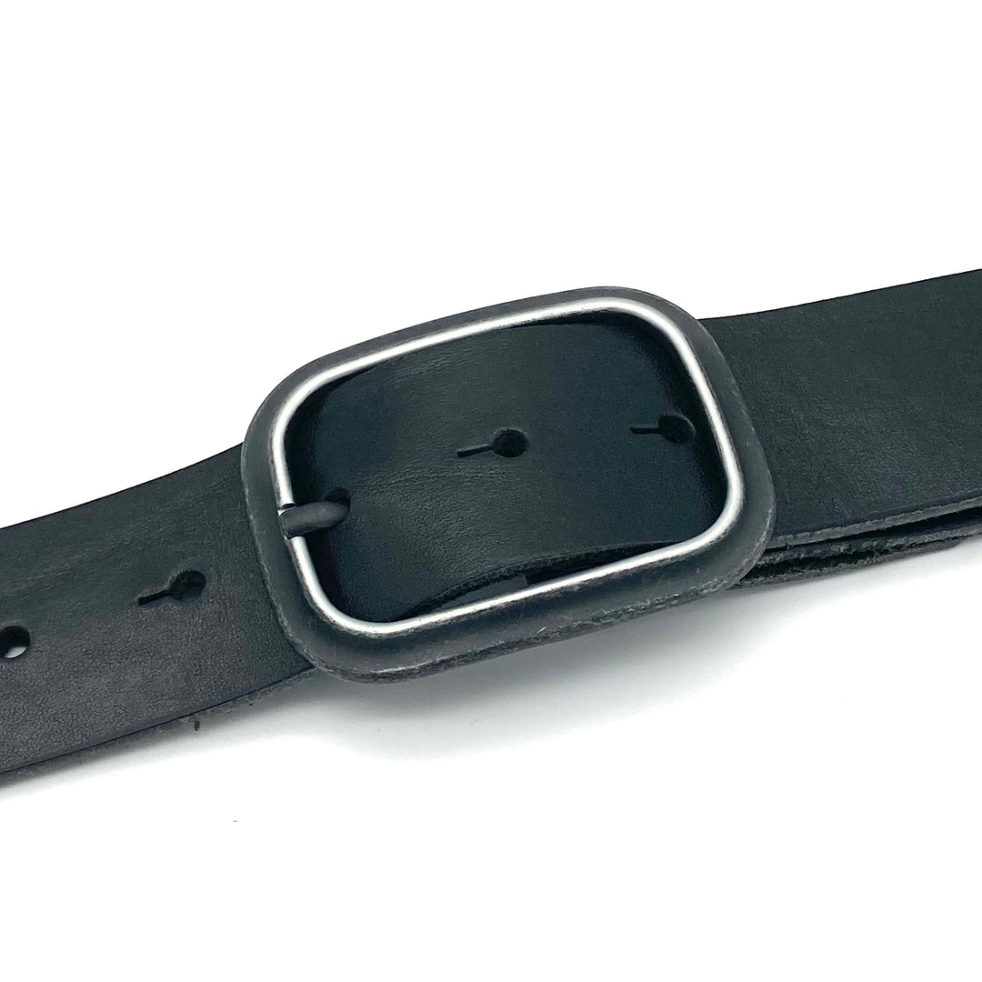 Geschlossene Dornschließe 40mm Schwarz-Silber