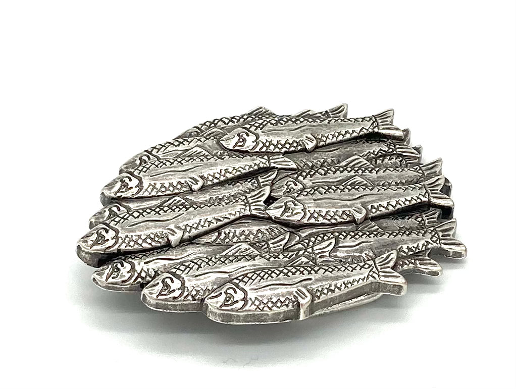 Buckle Fische 40 mm in Silber versilbert
