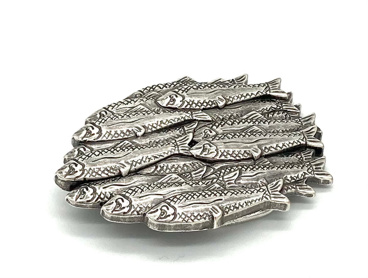 Buckle Fische 40 mm in Silber versilbert