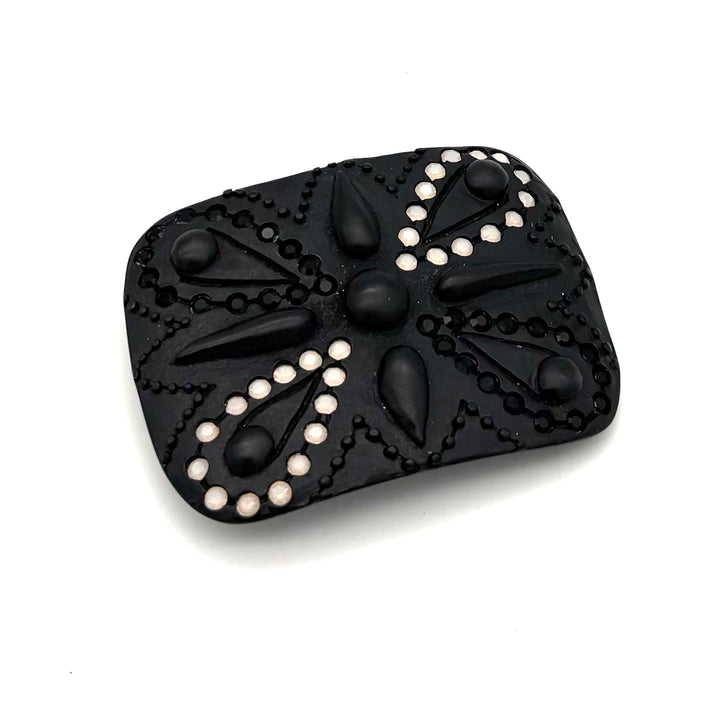 Floral Bärentatze 40 mm Braun mit matter Oberfläche für 40 mm Druckknopfgürtel Vorderansicht