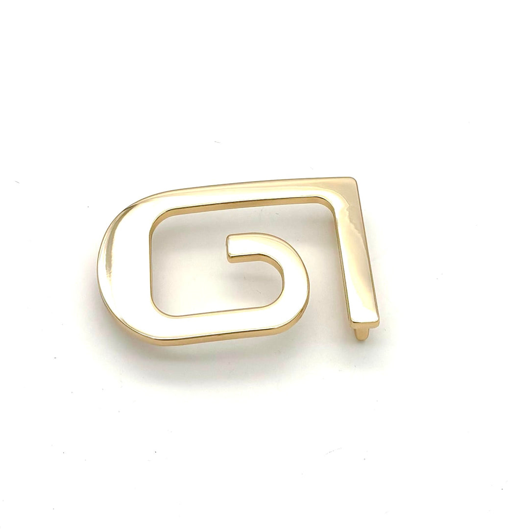 G 40 mm Gold glänzend als Buchstaben-Gürtelschließe für 40-mm-Druckknopfgürtel