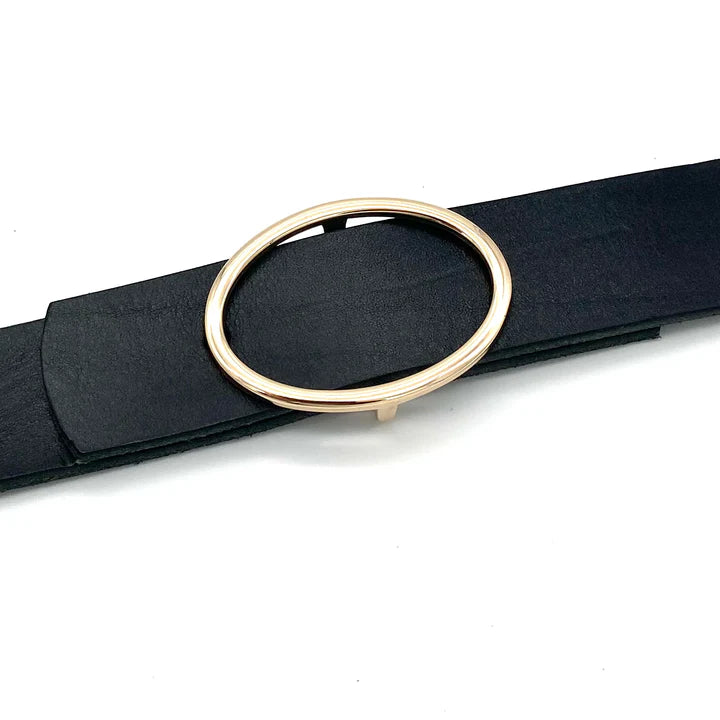 Gürtelschließe 40mm Gold mit innenliegendem Riemenverlauf