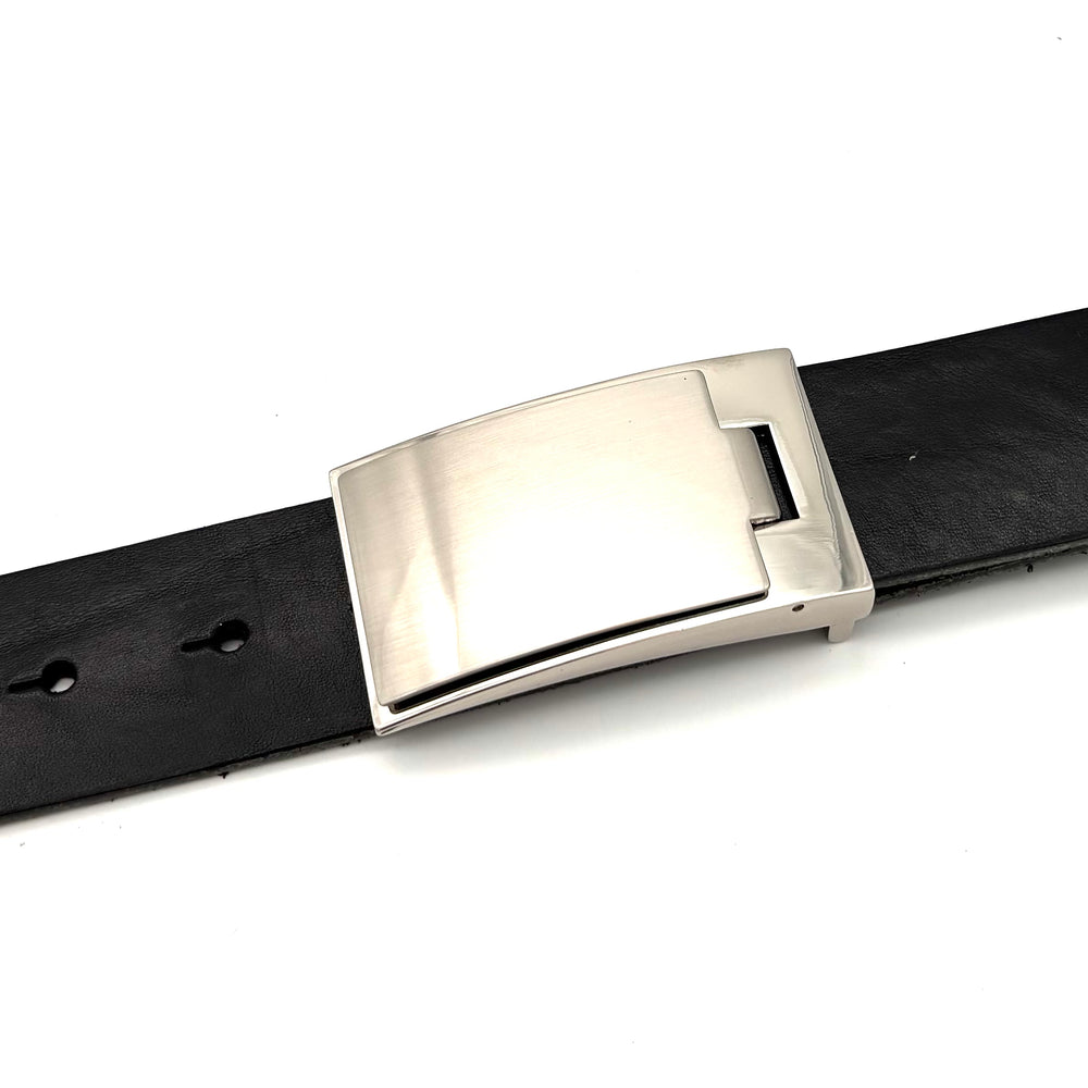 Gürtelschließe 40mm als Klemmschließe in Silber