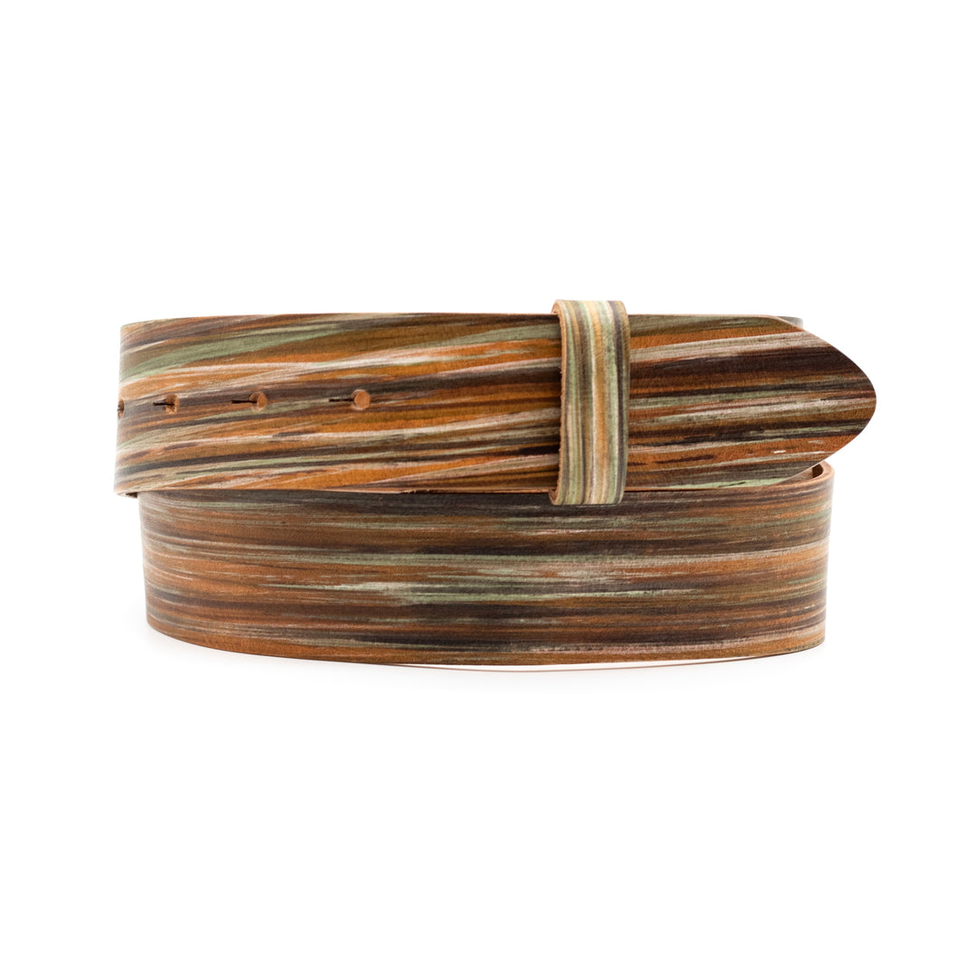Gestreift 40 mm Wechselgürtel aus hochwertigem Spaltleder mit rustikaler Streifenoptik