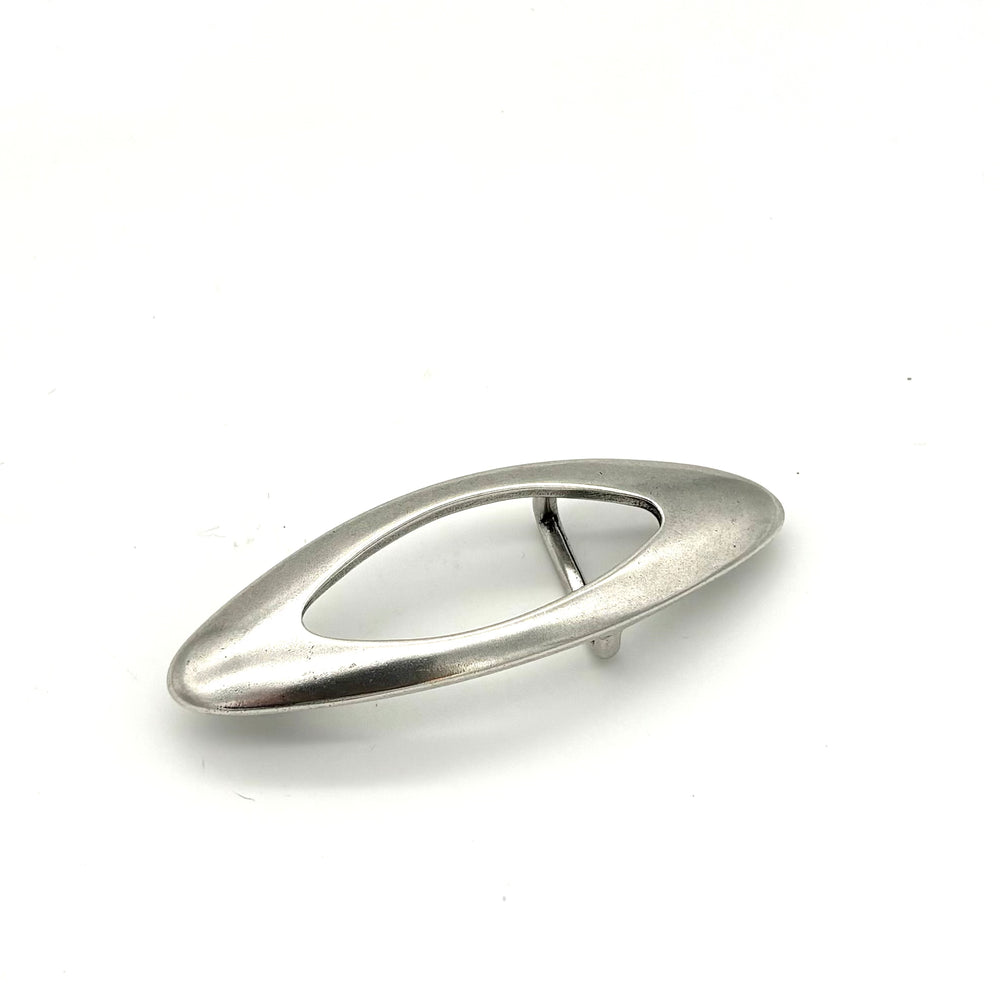 Gürtelschließe 20mm Silber mit Blatt-Motiv
