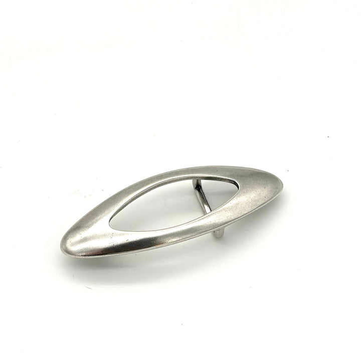 Gürtelschließe 20mm Silber mit Blatt-Motiv
