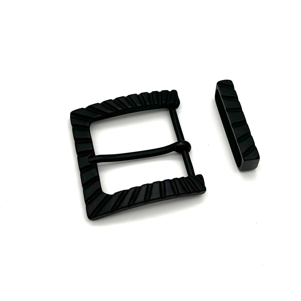 Schwarze offene Gürtelschließe 40mm für Druckknopfgürtel